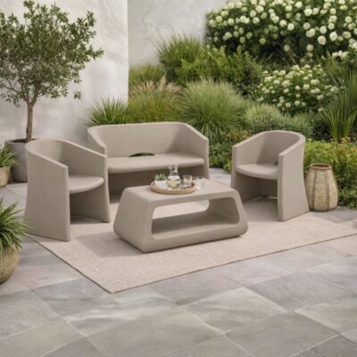 set Breeze 116 cm Lyxo ambra con divano poltrone tavolino