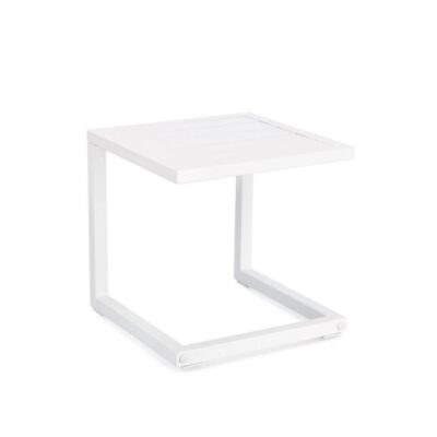 tavolino Hilde 40x40 bianco in alluminio Bizzotto