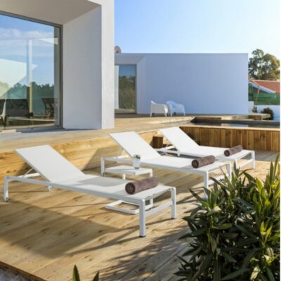 Tavolino Konnor 40x40 bianco da esterno Bizzotto